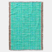 Tribal Batik - Aqua und Türkis mit Weiß Decke (Vorderseite Vertikal)