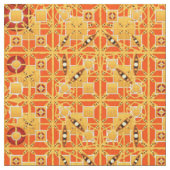 Tribal-Batik - Bernstein- und Brauntöne Stoff (Nahaufnahme)