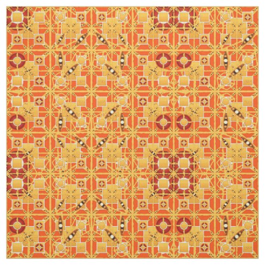 Tribal-Batik - Bernstein- und Brauntöne Stoff (Muster)