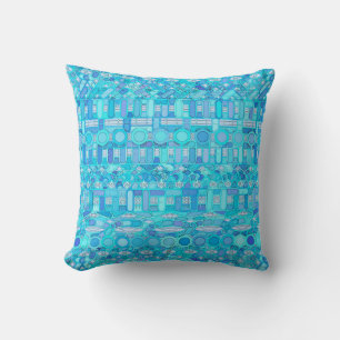 Tribal Batik - Blautöne Kissen