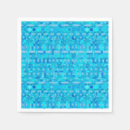 Tribal Batik - Blautöne Serviette (Vorderseite)