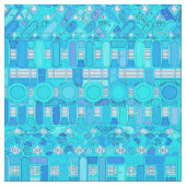 Tribal Batik - Blautöne Stoff (Nahaufnahme)