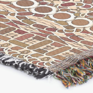 Tribal Batik - braun und beige Decke