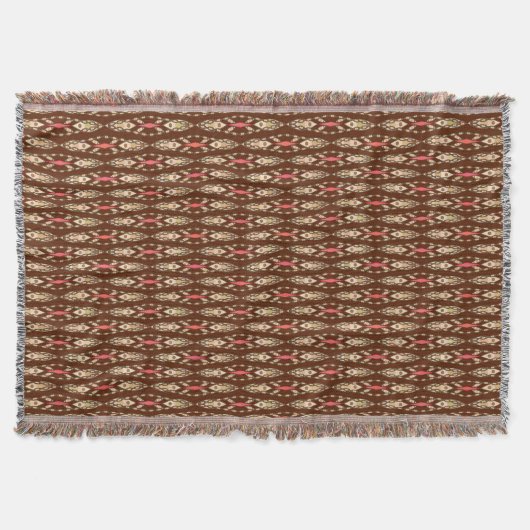 Tribal Batik - Brown, Tan und Coral Decke (Vorderseite)