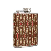 Tribal Batik - Brown, Tan und Coral Flachmann (Rechts)