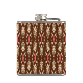 Tribal Batik - Brown, Tan und Coral Flachmann (Rückseite)
