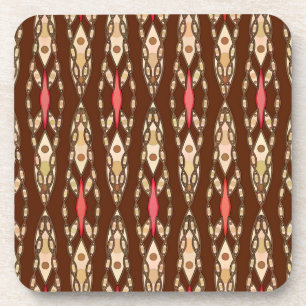 Tribal Batik - Brown, Tan und Coral Getränkeuntersetzer