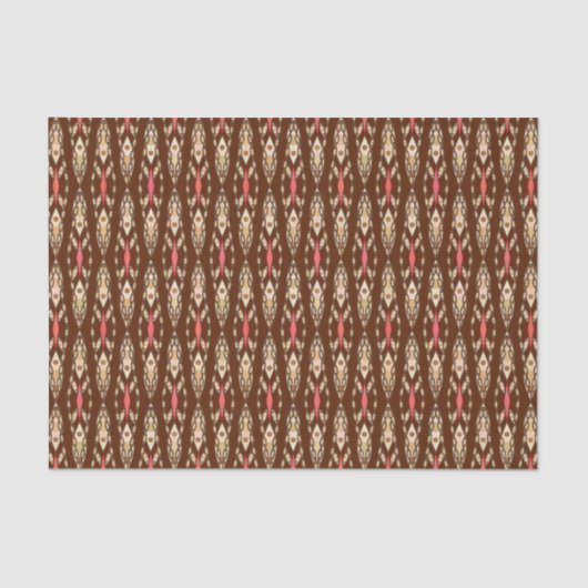 Tribal Batik - Brown, Tan und Coral Seidenpapier (Vorderseite)