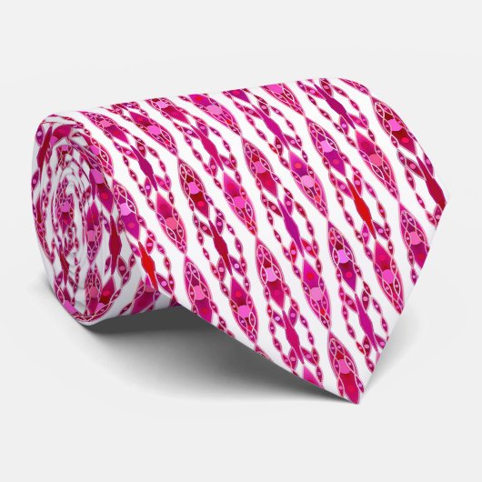 Tribal Batik - Burqundy und Fuchsia Pink Krawatte (Gerollt)