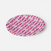 Tribal Batik - Burqundy und Fuchsia Pink Pappteller (Schrägansicht)