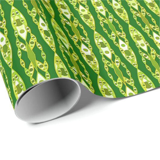 Tribal Batik - Dunkelgrün und Avocado Geschenkpapier (Rolleneckpunkt)