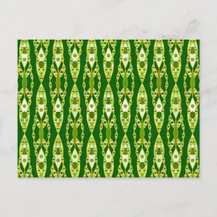 Tribal Batik - Dunkelgrün und Avocado Postkarte