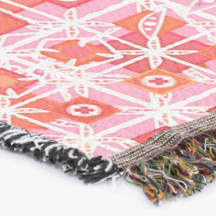 Tribal Batik - Erdbeere in Rosa und Rot Decke