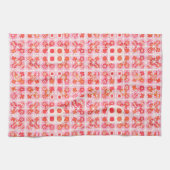 Tribal Batik - Erdbeere in Rosa und Rot Geschirrtuch (Horizontal)