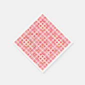 Tribal Batik - Erdbeere in Rosa und Rot Serviette (Ecke)