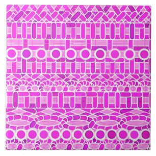 Tribal Batik - Farbtöne von Orchid und Violett Fliese