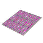 Tribal Batik - Fuchsia Pink, Violet und Grau Fliese (Seite)