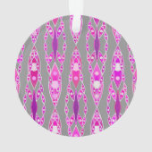 Tribal Batik - Fuchsia Pink, Violet und Grau Ornament (Rückseite)