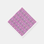 Tribal Batik - Fuchsia Pink, Violet und Grau Serviette (Ecke)