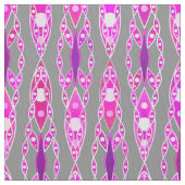 Tribal Batik - Fuchsia Pink, Violet und Grau Stoff (Nahaufnahme)