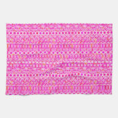Tribal Batik - Fuchsienrosa, Magenta und Korallen Geschirrtuch (Horizontal)