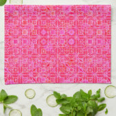 Tribal-Batik - Fuchsienrosa-Töne Handtuch (Gefaltet)