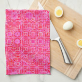 Tribal-Batik - Fuchsienrosa-Töne Handtuch (Viertel Falte)