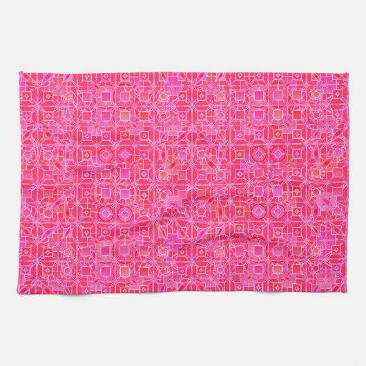 Tribal-Batik - Fuchsienrosa-Töne Handtuch (Horizontal)