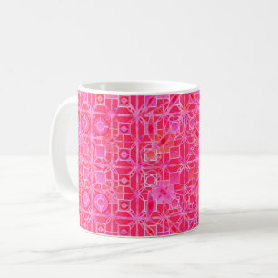 Tribal-Batik - Fuchsienrosa-Töne Kaffeetasse