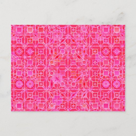 Tribal-Batik - Fuchsienrosa-Töne Postkarte (Vorderseite)