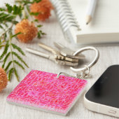 Tribal-Batik - Fuchsienrosa-Töne Schlüsselanhänger (Vorderseite rechts)