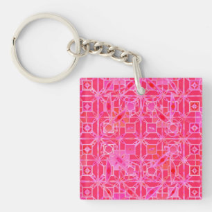 Tribal-Batik - Fuchsienrosa-Töne Schlüsselanhänger