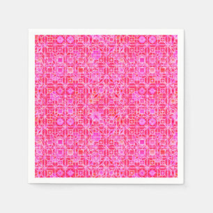 Tribal-Batik - Fuchsienrosa-Töne Serviette