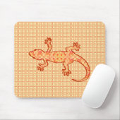 Tribal Batik Gecko - Korallen und hellorange Mousepad (Mit Mouse)