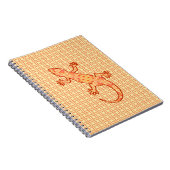 Tribal Batik Gecko - Korallen und hellorange Notizblock (Rechte Seite)