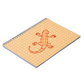 Tribal Batik Gecko - Korallen und hellorange Notizblock (Linke Seite)