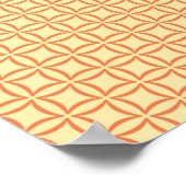 Tribal Batik Gecko - Korallen und hellorange Poster (Ecke)