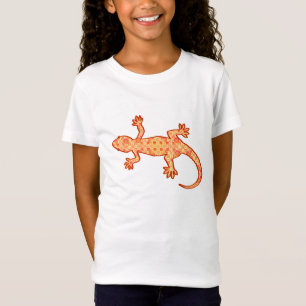 Tribal Batik Gecko - Korallen und hellorange T-Shirt