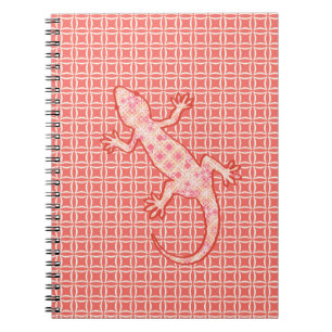 Tribal Batik Gecko - Korallenrosa und -creme Notizblock