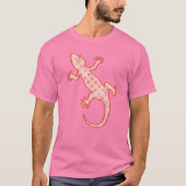 Tribal Batik Gecko - Korallenrosa und -creme T-Shirt (Vorderseite)