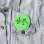 Tribal batik Gecko - Limon und smaragdgrün Button (Beispiel)