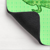 Tribal batik Gecko - Limon und smaragdgrün Mousepad (Ecke)