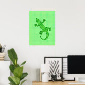 Tribal batik Gecko - Limon und smaragdgrün Poster (Heimbüro)