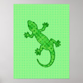 Tribal batik Gecko - Limon und smaragdgrün Poster (Vorne)