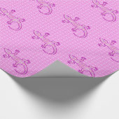Tribal batik Gecko - Orchid und Muschel pink Geschenkpapier (Ecke)