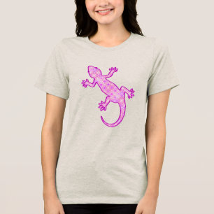 Tribal batik Gecko - Orchid und Muschel pink Tri-Blend Shirt
