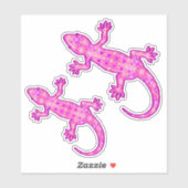 Tribal Batik Gecko, Orchid und Muschel Rosa Aufkleber (Blatt)