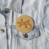 Tribal Batik Gecko - Rost, Bernstein und Bein Button (Beispiel)