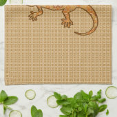 Tribal Batik Gecko - Rost, Bernstein und Bein Handtuch (Gefaltet)