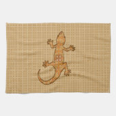 Tribal Batik Gecko - Rost, Bernstein und Bein Handtuch (Horizontal)